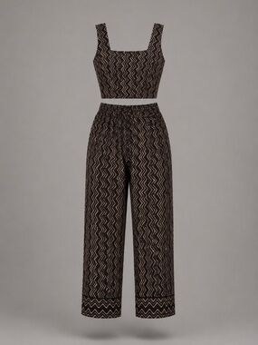 MITTI Brown Cropped Set by Subhai Apparel